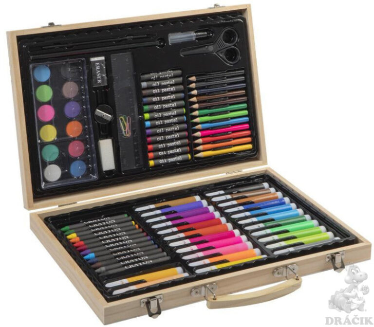 Set coloriaj cutie lemn 86 piese, Grafix - imagine 2