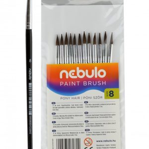 Pensulă ascuțită, dimensiune: 8, mâner pictat, Nebulo