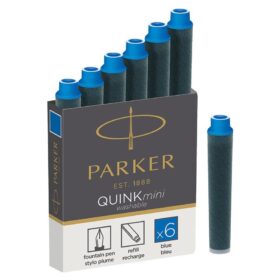 Cerneala stilou-Patroane stilou Parker , set 6 bucati mini albastru