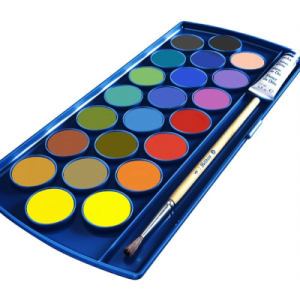 Acuarele 21 culori f455 + 1 pastilă albă pensulă