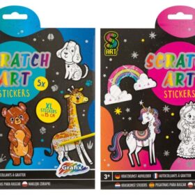 Scratch art stickers 5 buc, Grafix