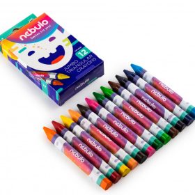 Creioane cerate Jumbo, 12 culori, Nebulo