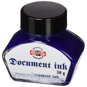 Cerneala permanenta stilou pentru documente Koh-I-Noor, culoare albastra