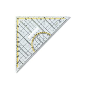 Echer plastic transparent 45º / 177 mm Koh-I-Noor, cu raportor si maner