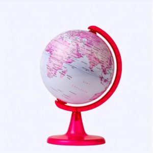 Glob geografic diametru 15 cm, roz