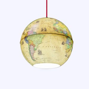 Lustra glob geografic, diametru 26 cm, harta ANTICA