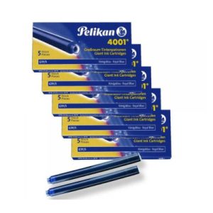 Cerneala stilou-Cartuse mari cerneală 4001 Pelikan, albastru royal, set 5 bucati