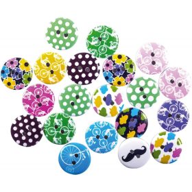 Nasturi din lemn diverse motive 20mm 20buc