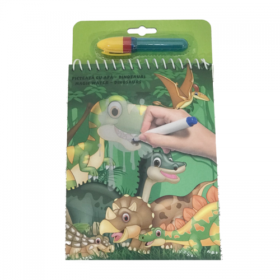 Carte de colorat picteaza cu apa , Dinozauri