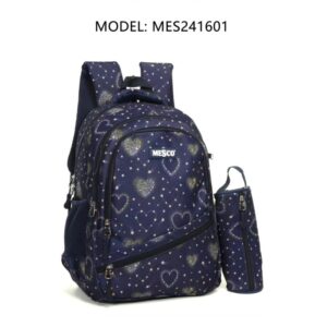 Ghiozdan mare+penar inimioare 18″ Mesco 5-8/liceu