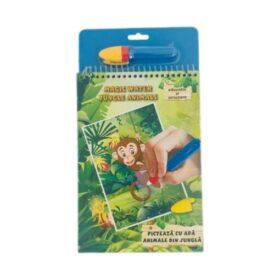 Carte de colorat picteaza cu apa, Animale din Jungla