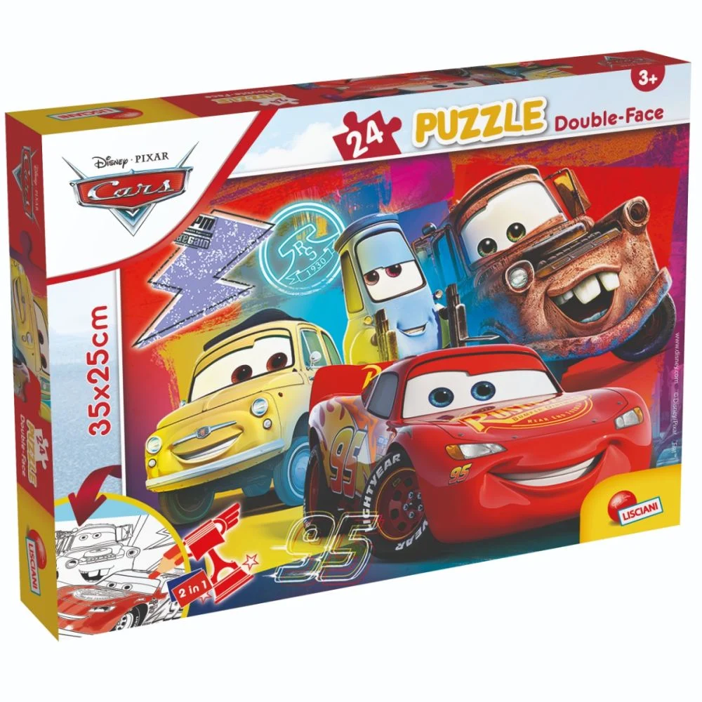 Puzzle 2in1 24 piese , Cars Lisciani