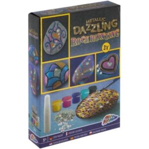 Rock Painting pictura pe piatra Metallic Dazzling – 3 pietre+5 culori ,Grafix
