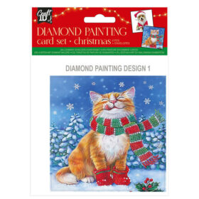 Felicitare 2/set diamond painting Craciun 13x13cm, Grafix