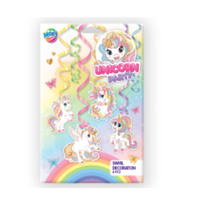 Decor party Unicorn swirl 6 piese, Grafix