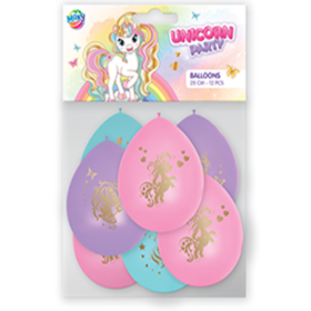 Unicorn Baloane 25cm -12/set