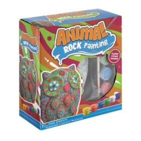Rock Painting pictura pe piatra Owl , 12 cm + 6 culori & pensula , Grafix