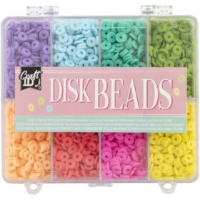 Margele discuri 6 mm in cutie -8 culori , Grafix