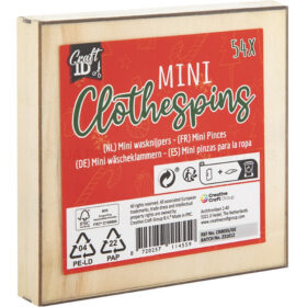 Carlige decor 54 pcs in cutie lemn 10×10 cm