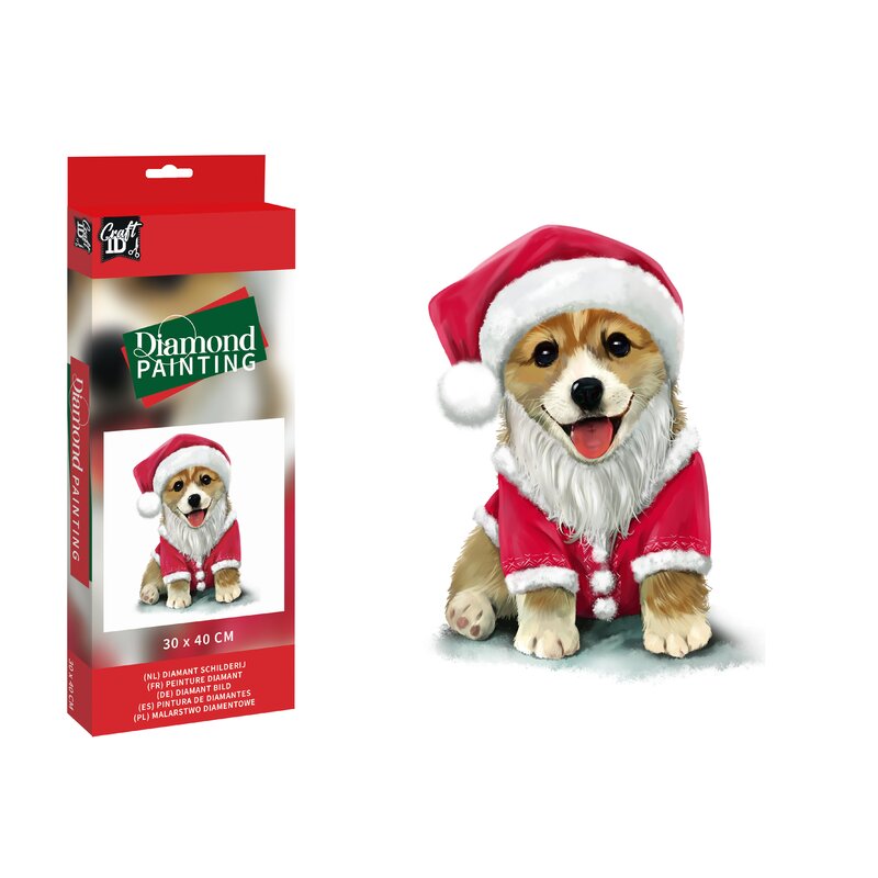 Diamond painting panza Xmas 30x40cm Catel Craciun , Grafix