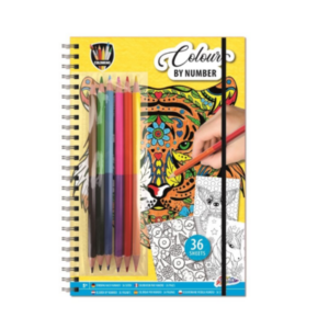 Coloreaza pe numere 36foi+ 6 creioane duocolor , Grafix