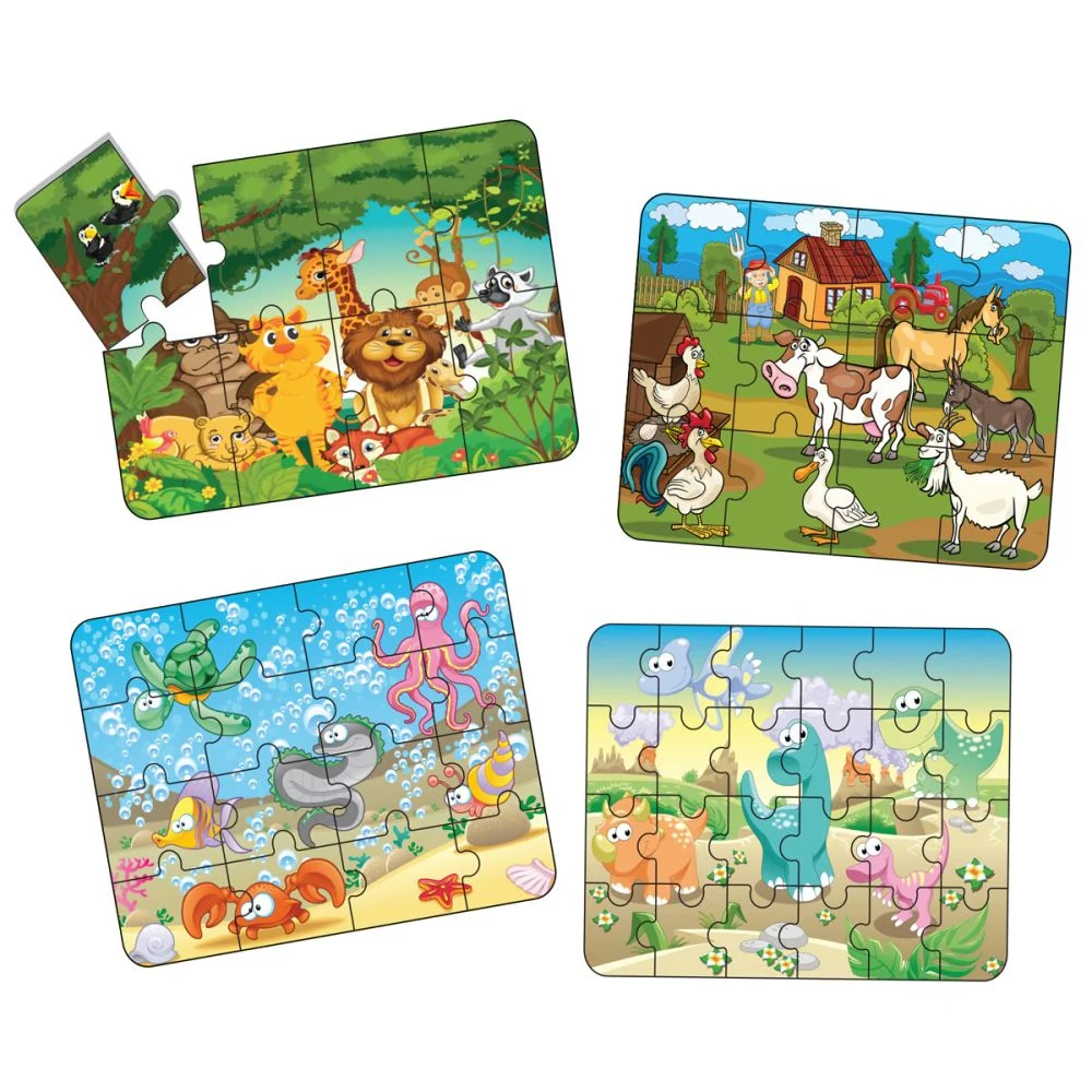 Puzzle 4in1 animale , Smile Games,piese mari - imagine 2