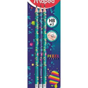 Creion grafit cu guma Maped Pixel Party HB 6/set
