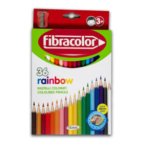 Creioane colorate Fibracolor Rainbow, 36 culori