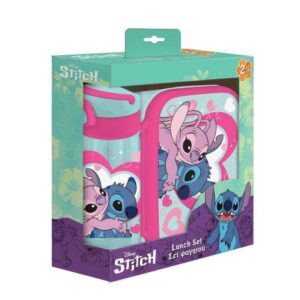 Set cutie sandwich PP 800ml & sticla apa PP 500ml Lilo&Stitch, Must