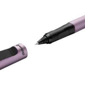 Roller pina colada edition 0.7 mm, corp striat, 1 rezerva albastra inclusa, mov metalizat, cutie carton