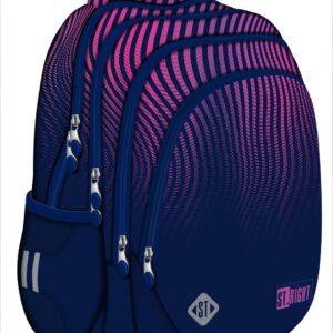 Ghiozdan scolar Majewski ST Right, 4 compartimente, 42 x 30 x 19 cm Violet Gradient Wave