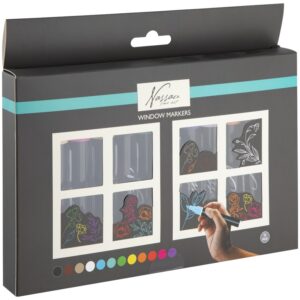 Set 12 marker pentru sticla in cutie , Grafix