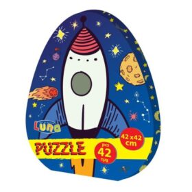 Puzzle 42 piese 42x42cm Racheta, Luna