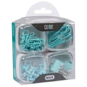 Set Agrafe +clipsuri+pioneze panou pluta colorate Cubbie pvc-Turcoaz
