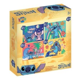 Puzzle 4in1 12/15/20/24 piese 28x6x27,5 cm Stitch Luna