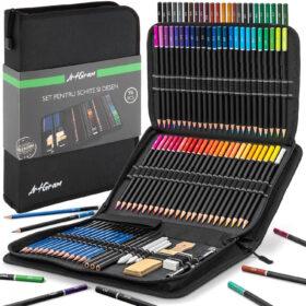 Set Sketch 96 piese in cutie neagra , Grafix