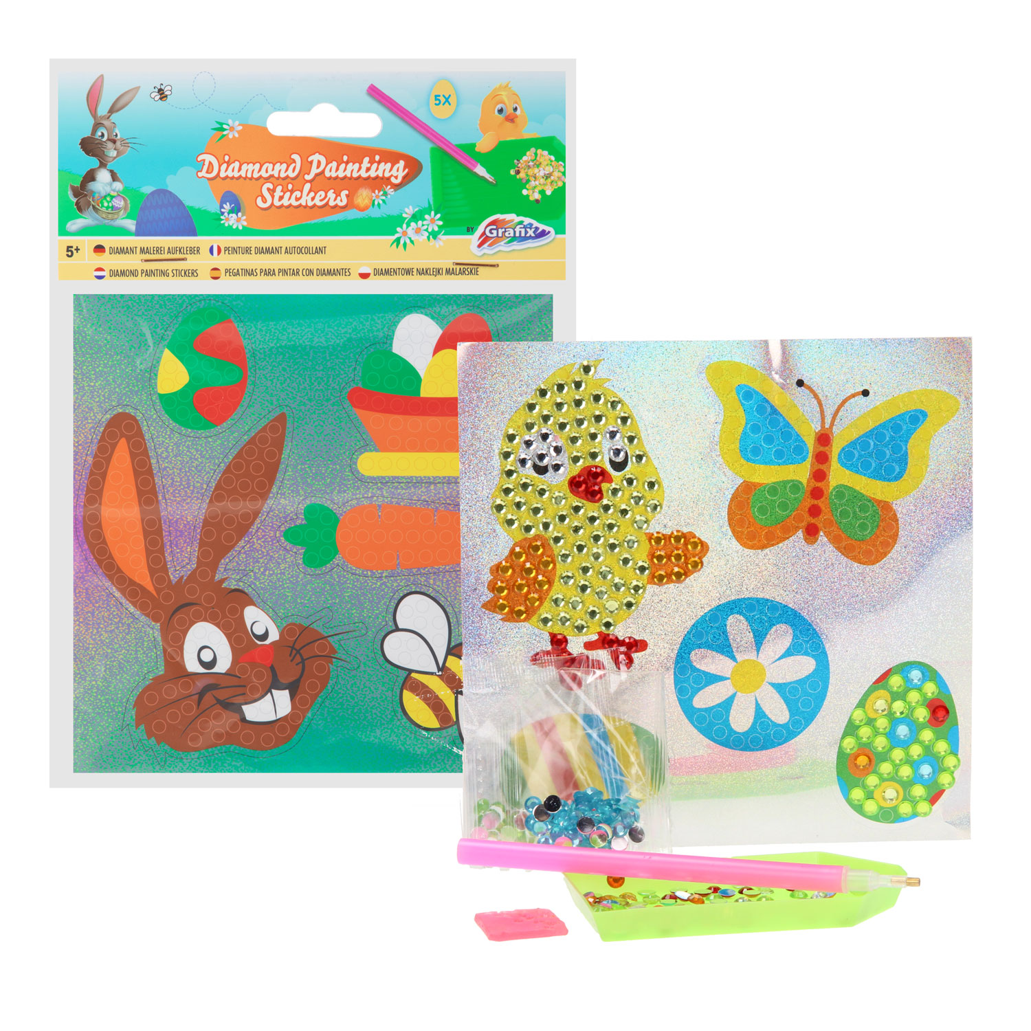 Pictura cu diamante - set de 5 buc. stickere Paste , Grafix - imagine 2