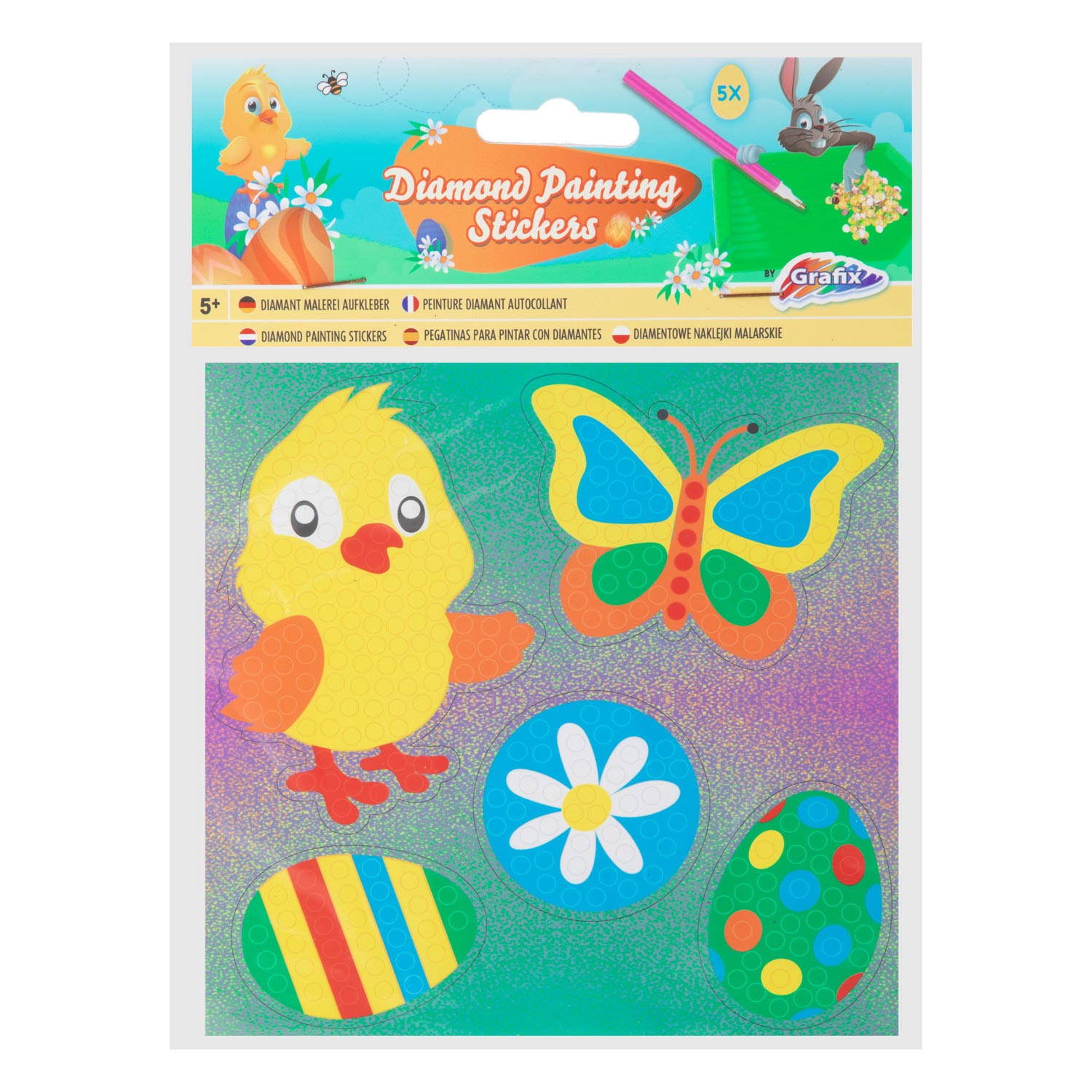 Pictura cu diamante - set de 5 buc. stickere Paste , Grafix - imagine 3