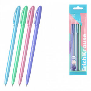 Set 4 pixuri ErichKrause Neo Stick Cocktail Pastel 0,7 Super Glide Technology