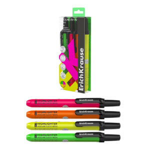 Evidentiator retractabil ErichKrause Visioline RV-70 Clicky Neon , 4/set