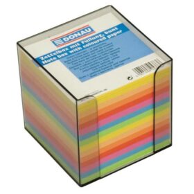 Cub hartie color cu suport plastic DONAU, 700 file, neon, 95 x 95 x 95 mm