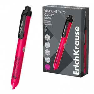 Evidentiator retractabil ErichKrause Visioline RV-70 Clicky Neon Roz