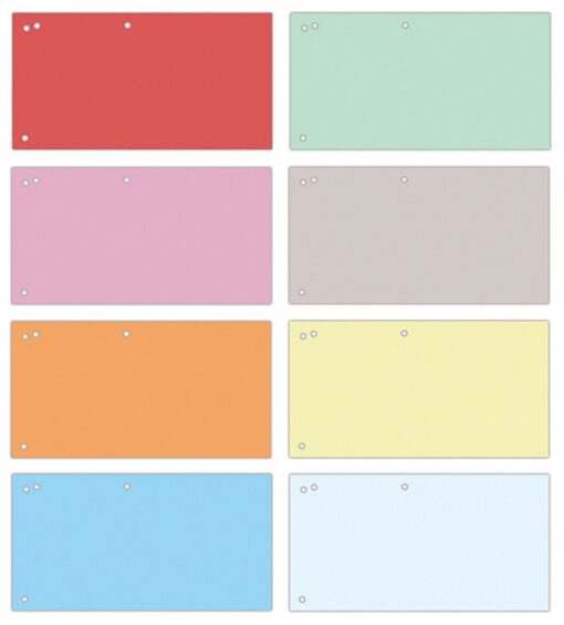 Separatoare C7 din carton OFFICE Products, 105 x 240 mm, 4 perforatii, 100 buc/set, culori asortate