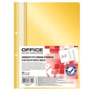Dosar din plastic cu sina si doua perforatii OFFICE Products, 100/170 microni, Galben