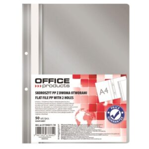 Dosar din plastic cu sina si doua perforatii OFFICE Products, 100/170 microni, Gri