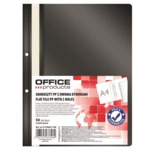 Dosar din plastic cu sina si doua perforatii OFFICE Products, 100/170 microni, Negru