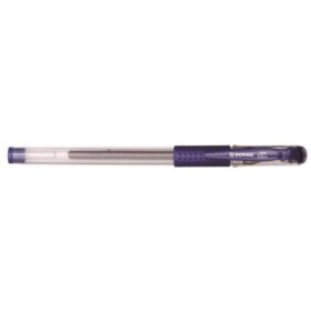 Pix cu gel DONAU, corp transparent cu grip, scriere de 0.5 mm, Albastru