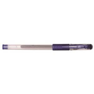 Pix cu gel DONAU, corp transparent cu grip, scriere de 0.5 mm, Albastru