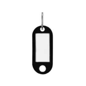 Breloc cu eticheta pentru chei Q-CONNECT, 50 x 22 mm, 100 bucati, Negru