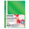 Dosar din plastic cu sina si doua perforatii OFFICE Products, 100/170 microni, Verde